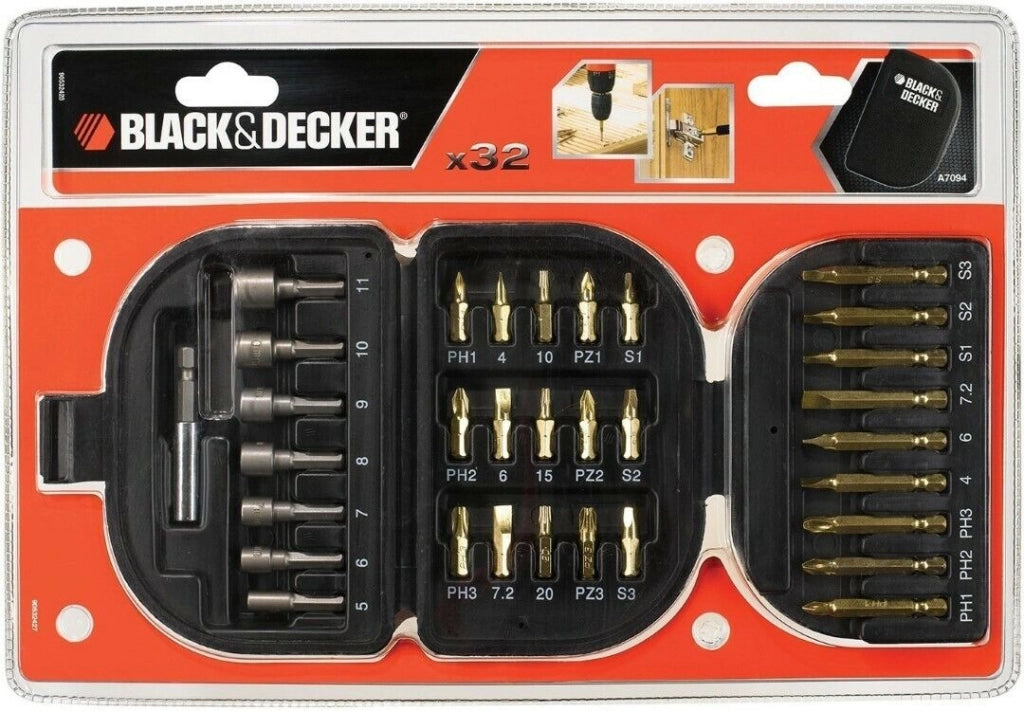 Bussole 7 Porta Inserti 24 Valigetta Set Black Decker - Black E Decker