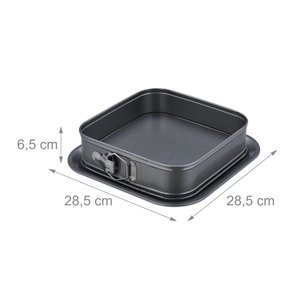 Tortiera quadrata con protezione anti-perdita 6,5 x 28,5 x 28,5 cm antiaderente facile da sformare in acciaio antracite 13_0012344