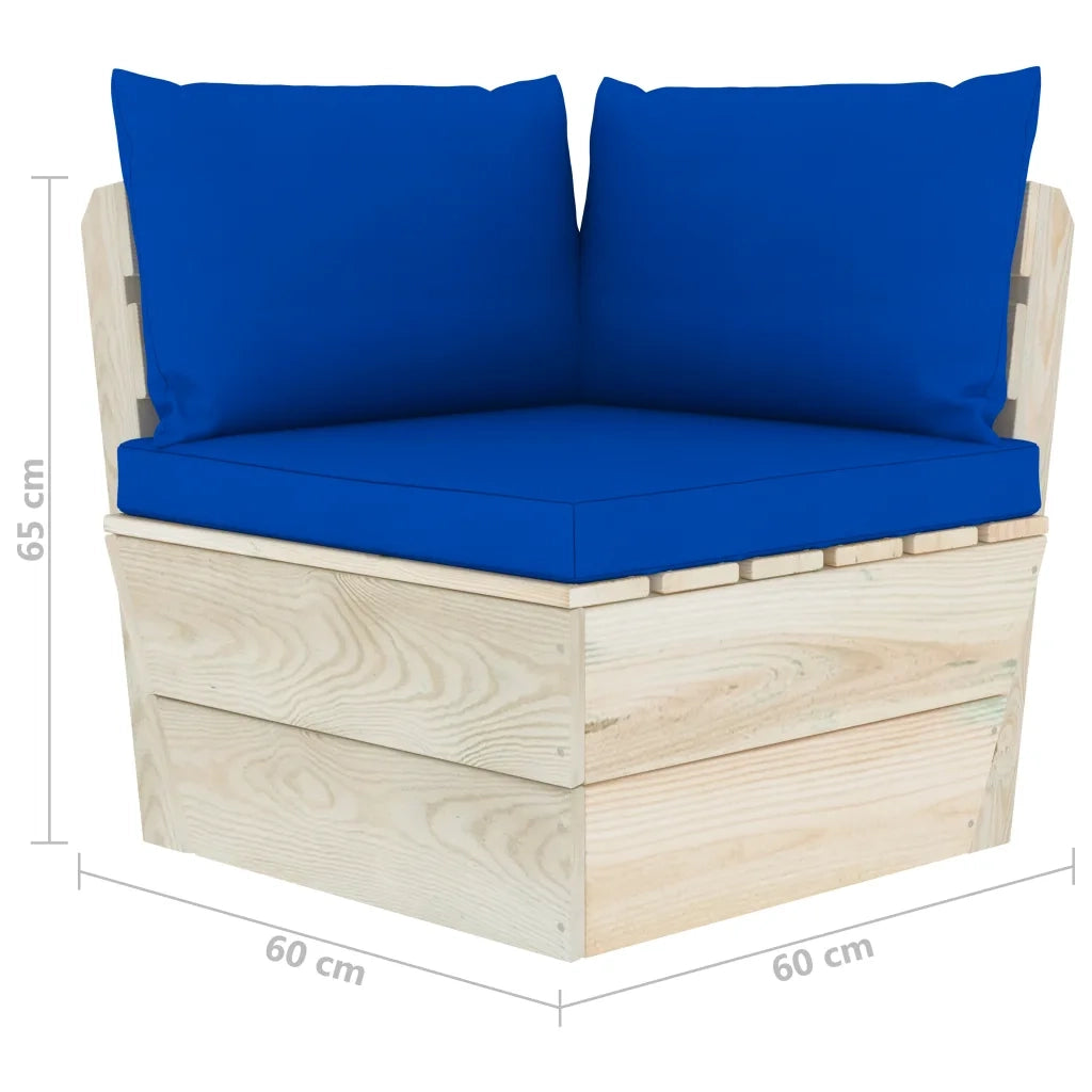 Divano da Giardino a 2 Posti su Pallet con Cuscini Legno Abete