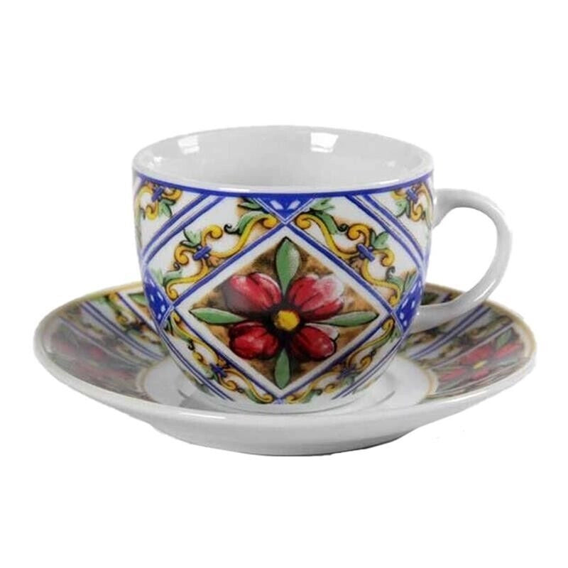 TERRA E SOLE SET DA 6 TAZZINE CON PIATTINO DA 80 ML
