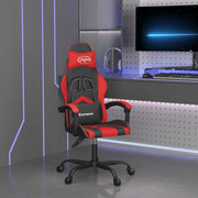 Sedia da Gaming Girevole Nera e Rossa in Similpelle 349592
