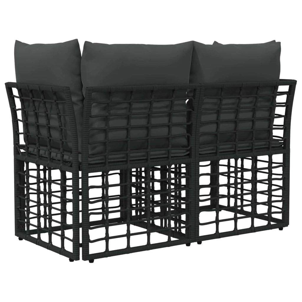 Loveseat da esterno 2 pz 2-Numero di posti Nero e Grigio scuro 42026727