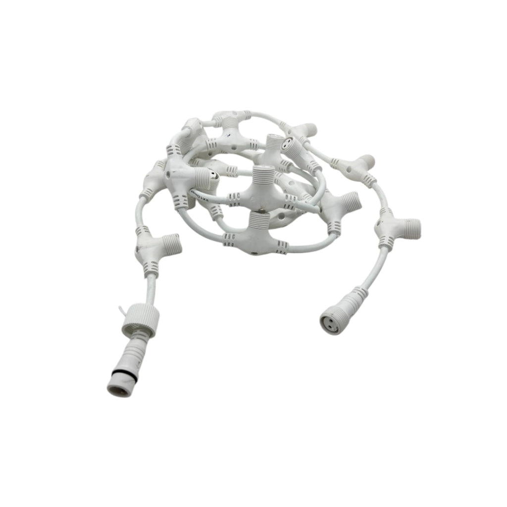 Connettore lineare 2 Metri 1500w IP44 con 10 attacchi T per catene luminose maxi led stringhe professionali