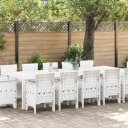 Set da Pranzo per Giardino 13 pcs Bianco e Grigio chiaro