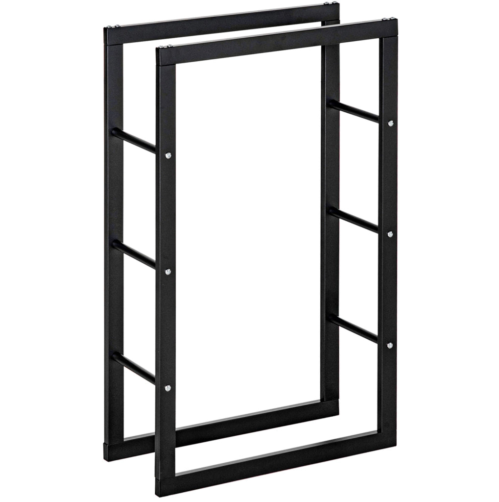 Portalegna ULEVR in metallo nero 40x25x100 cm, supporto per legna da camino con portata fino a 97 kg