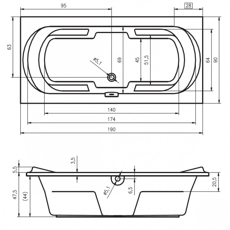 Lavabo sospeso MINI 45x42x10 cm