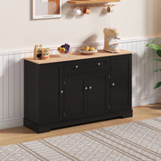 Credenza moderna nera in MDF con cassetto e ripiani regolabili
