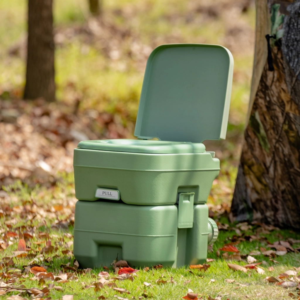 20L Toilette portatile chimico da campeggio WC da campeggio carico 100kg Verde-Docce e toilette portatili