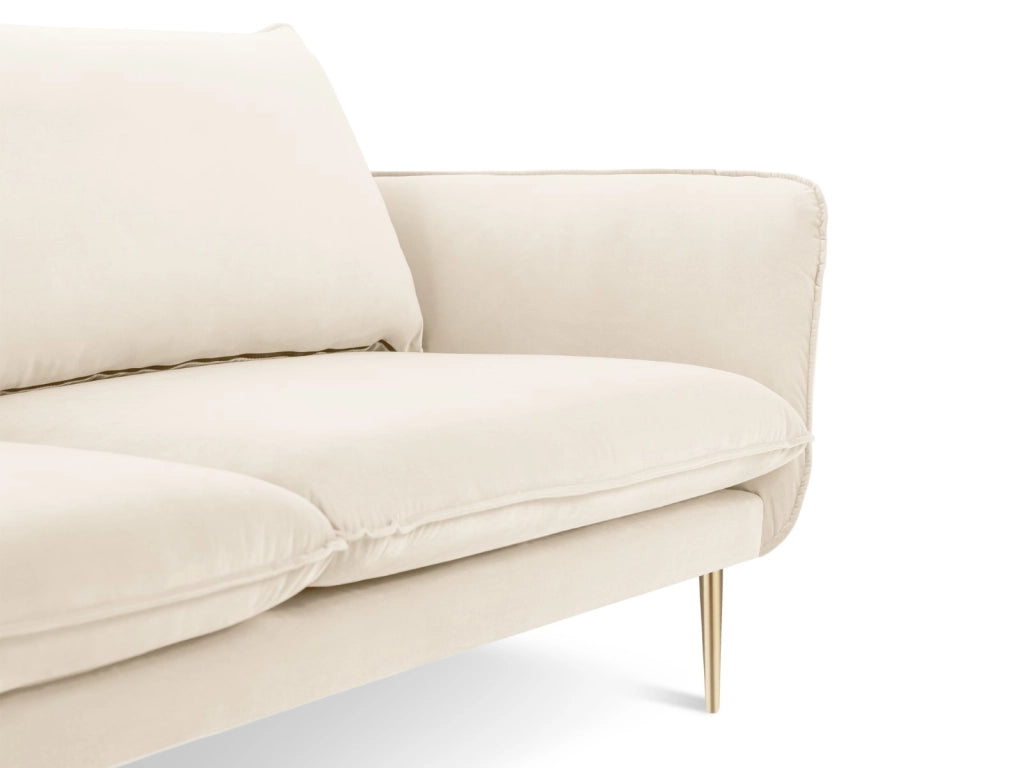 Cosmopolitan Design - Divano "Vienna" 2 posti in velluto beige chiaro 