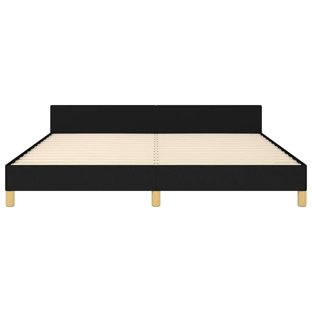 Letto matrimoniale | Letto per adulti | Giroletto senza Materasso Nero 180x200 cm in Tessuto