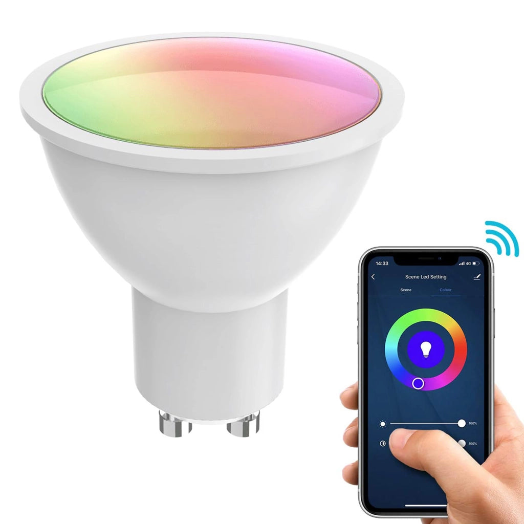 Plafoniera faretto TONDO lampada soffitto LED GU10 6W luce bagno sensoriale IP65 230V COLORE BIANCO RGB CCT WiFi
