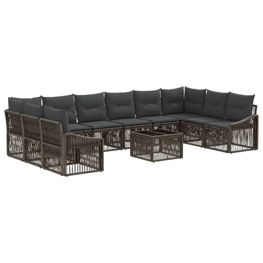Set Divano da Giardino 11 pz Grigio polyrattan 3436118