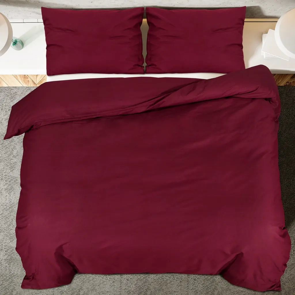 Set Copripiumino Bordeaux 135x200 cm in Microfibra Leggera 136038