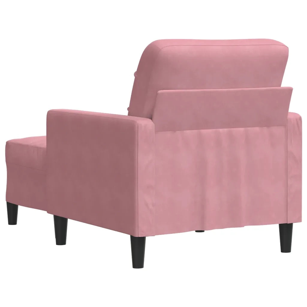 Poltrona con Poggiapiedi Rosa 60 cm Velluto