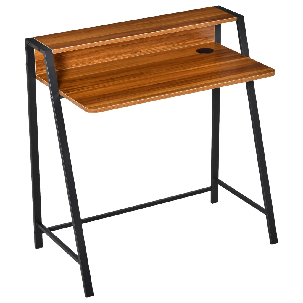 Scrivania per Computer ¨C Xylo ¨C Legno Noce e Metallo Nero 84x45x85cm