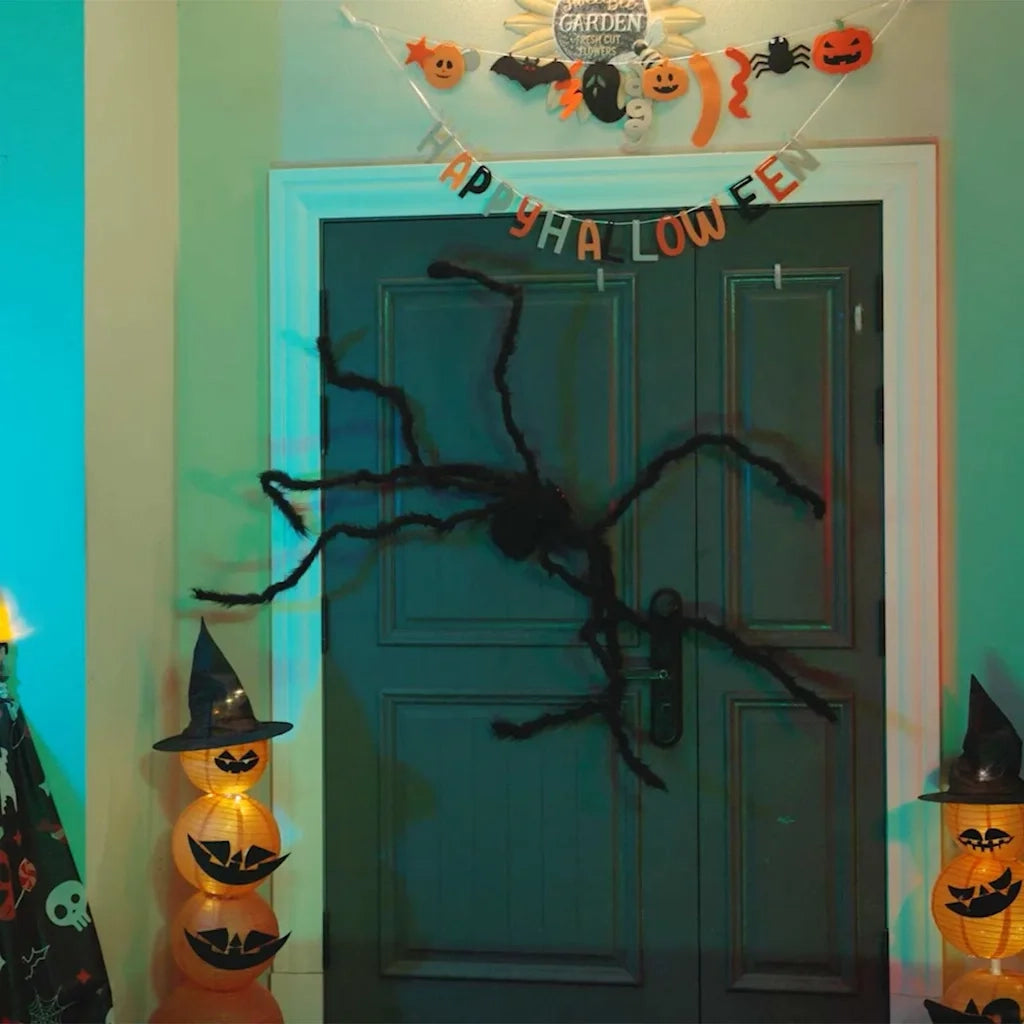 Decorazione Ragno di Halloween 6 pcs Nero 75 cm 42020053