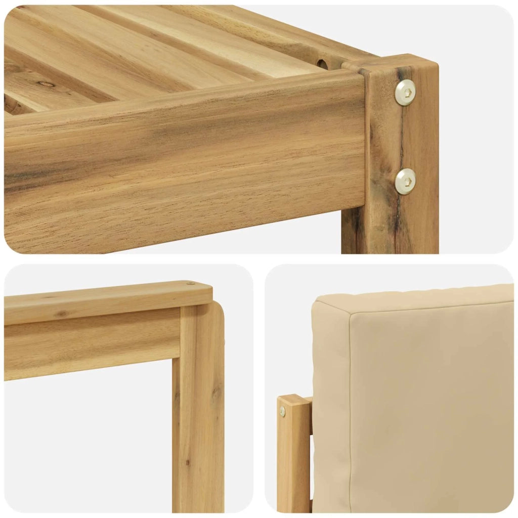 Set di divani da esterno 9 pz Bianco e Beige Poliestere 3387832