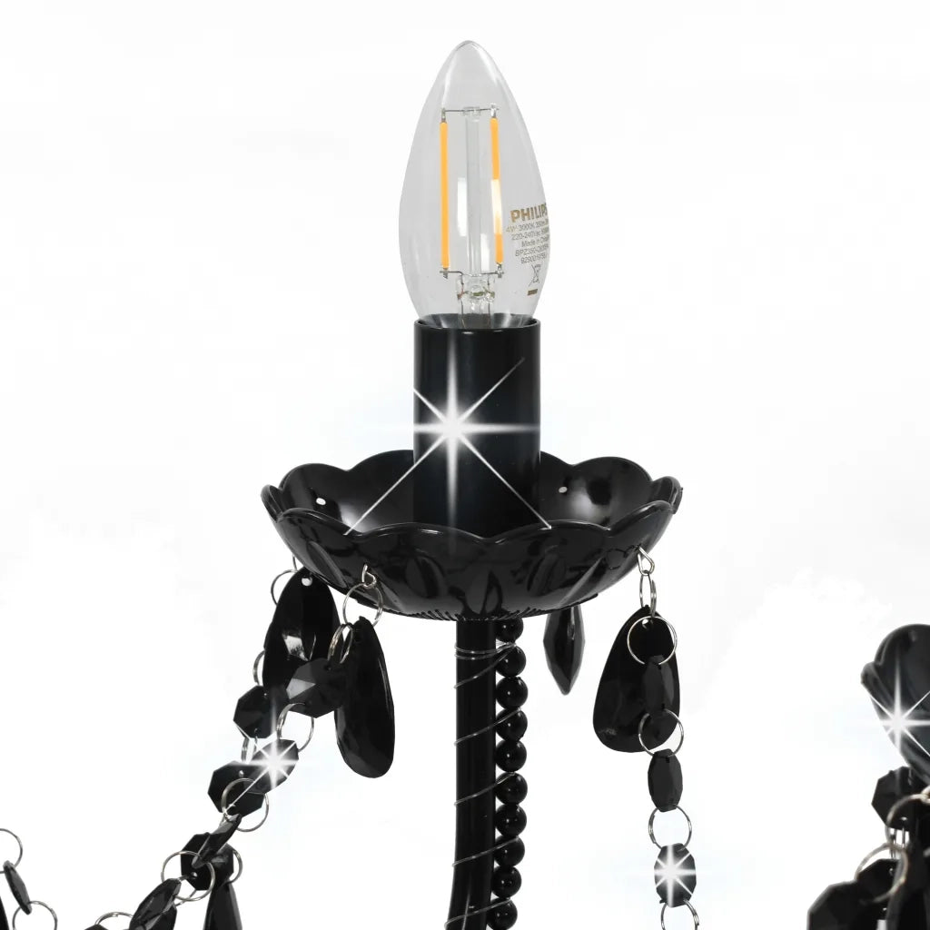 Elegante lampadario di design per interni 80 x 75 cm 12 lampadine atmosfera rilassante metallo nero 02_0046415