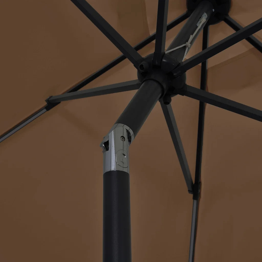 Ombrellone con Luci a LED e Palo Alluminio 300 cm Grigio Talpa 47363