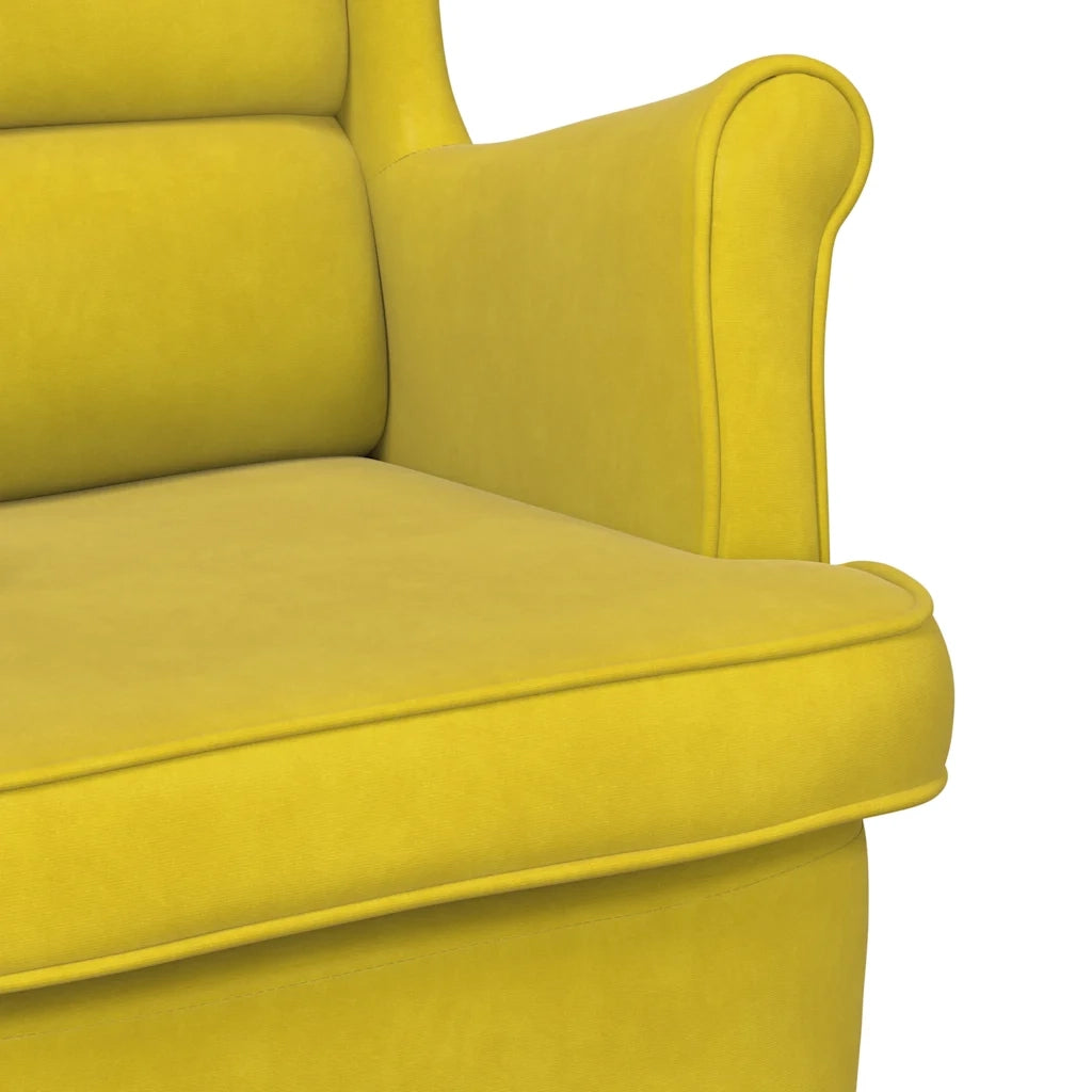 Poltrona Giallo Senape in Velluto