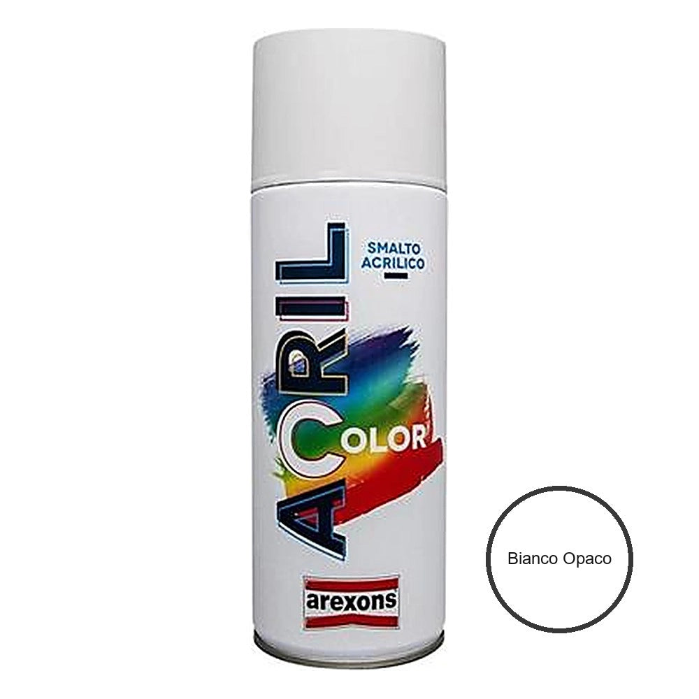 Smalto spray acrilico arexons 400 ml *** colore- bianco opaco, confezione 1