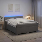 Letto con Box Spring, Materasso e LED Grigio Chiaro Tessuto 3451994