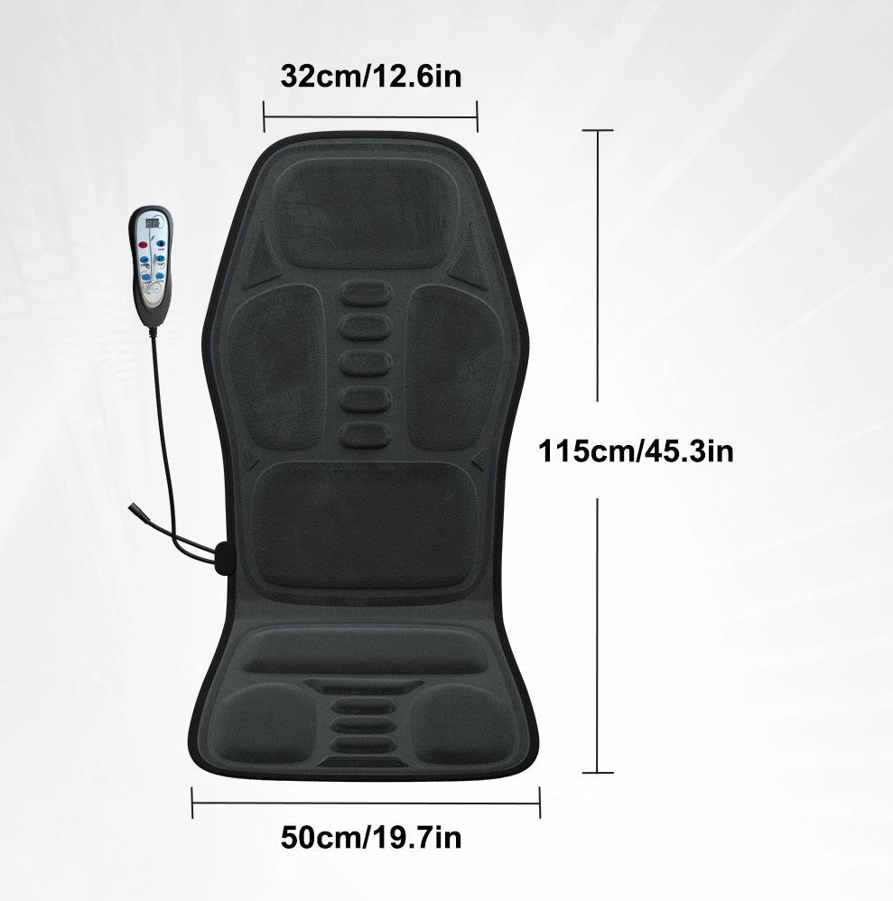 Cuscino massaggiante ULEVR 115x50 cm con 5 zone vibranti, 9 programmi e riscaldamento, nero