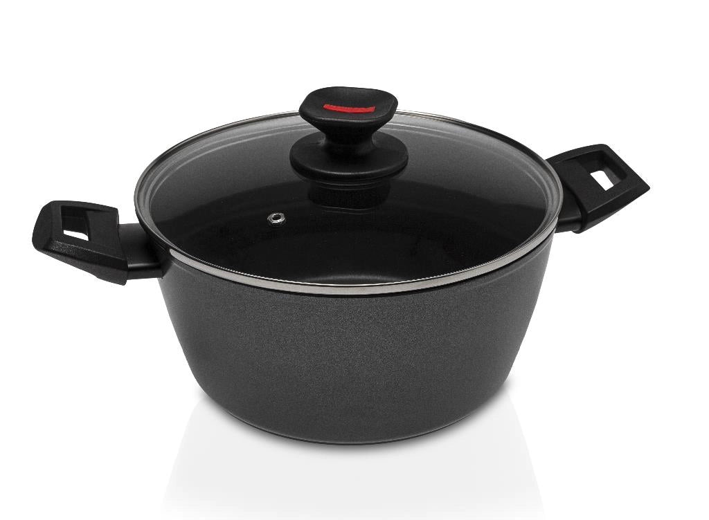 Casseruola Antiaderente ad Induzione con Coperchio in Vetro Evolution 20 cm