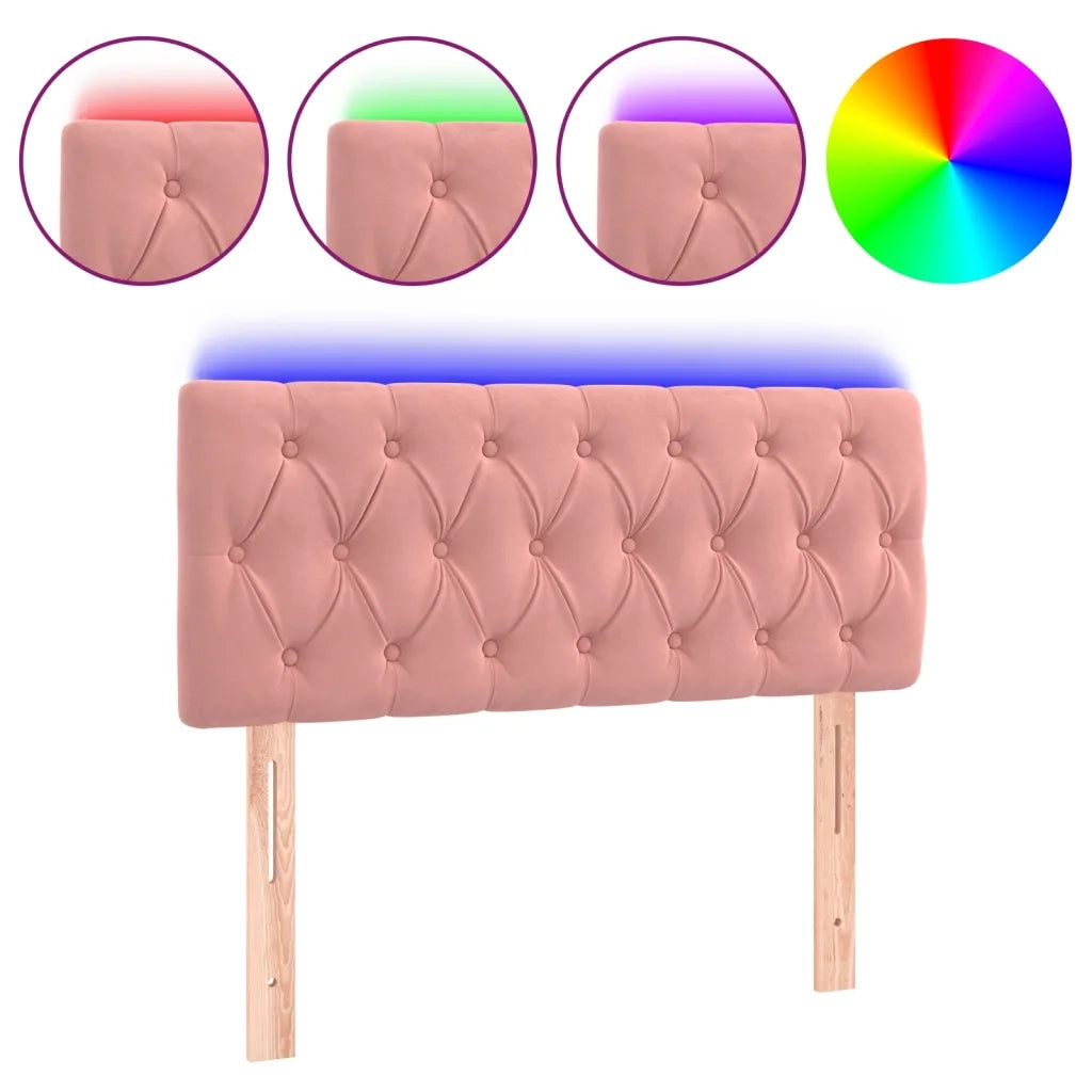 Testiera a LED Rosa 90x7x78/88 cm in Velluto 3121989