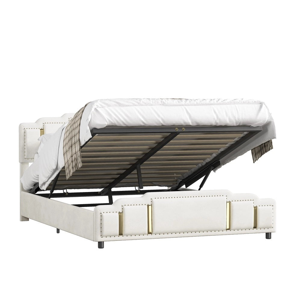 Letto contenitore ¨C Minimal ¨C beige idraulico