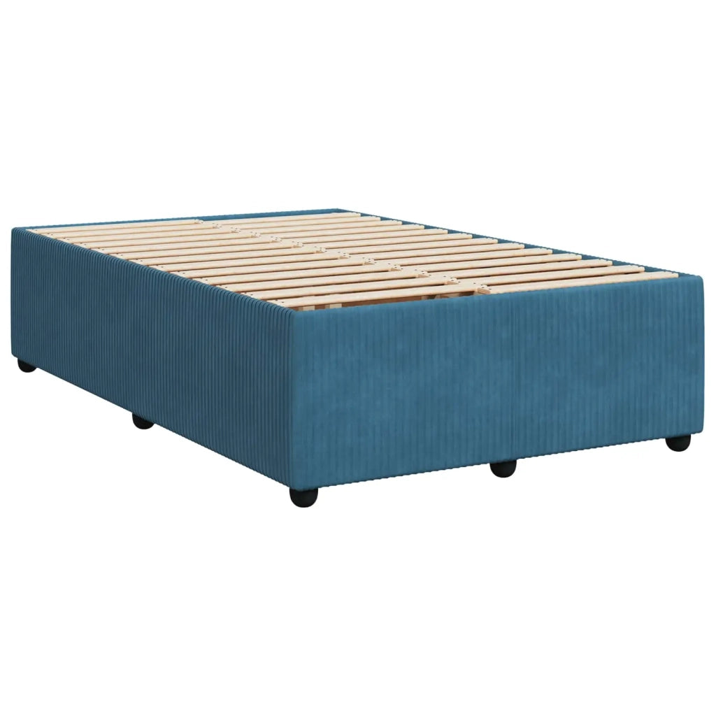 Letto Box Spring LED con Materasso Blu 120 x 200 cm Velluto 3456045