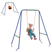 Altalena da Giardino 2 in 1 per Neonati e Bambini da 6 Mesi a 8 Anni Arancione e Blu