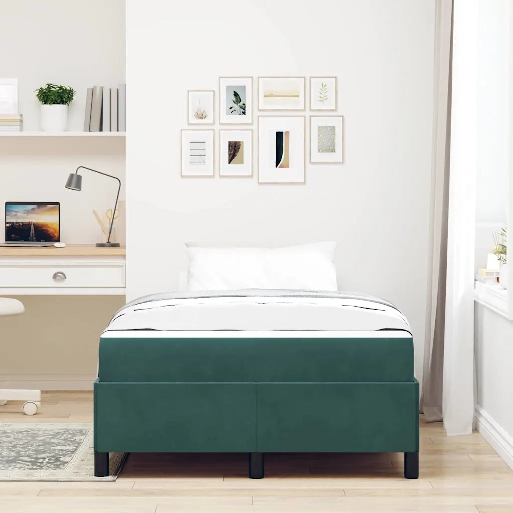 Letto matrimoniale | Letto per adulti | Struttura del letto Verde Scuro 120 x 200 cm Tessuto
