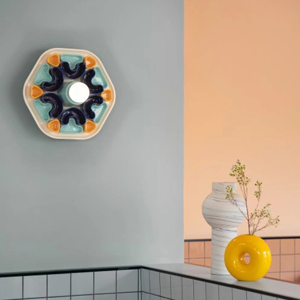 Applique Decò Phytia Ceramica Multicolor 1 Luce E27 C2801