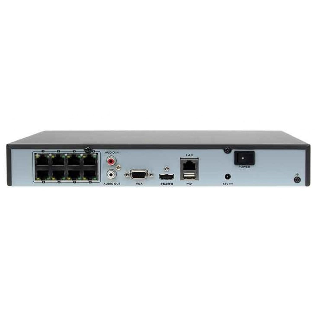 NVR 8 Canali 4K HD 8CH@4Mpx Con Switch 8 Porte PoE H.265+ 80Mbps P2P ONVIF
