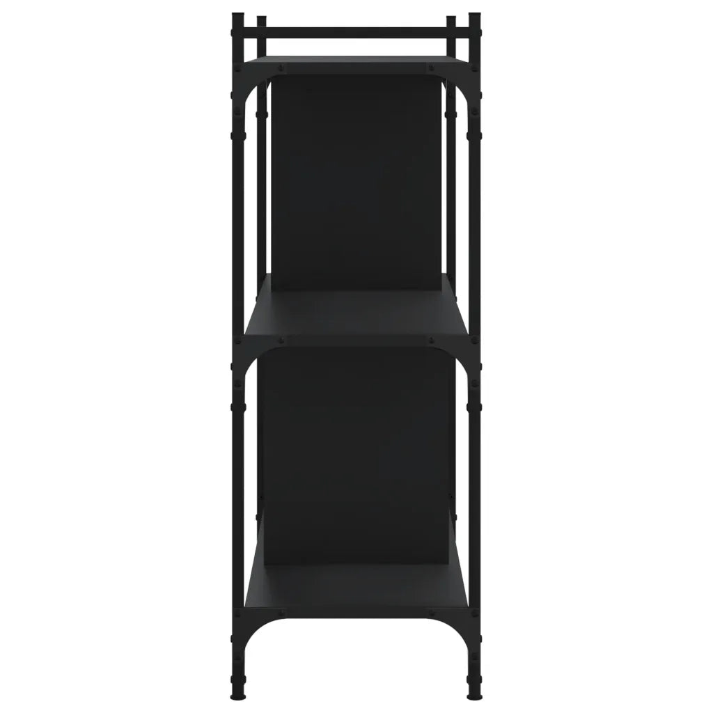 Libreria Nera 3 Ripiani 76x32x88 cm Legno Multistrato 833930