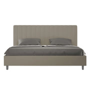 BS COM Letto matrimoniale king size senza rete imbottito 190x200 similpelle cappuccino