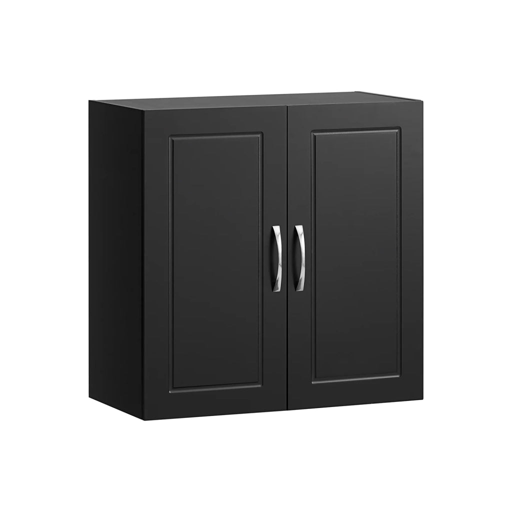 Armadietto pensile da bagno Mobile da parete per il cucina 2 ante 60x30x30cm Nero FRG231-SCH