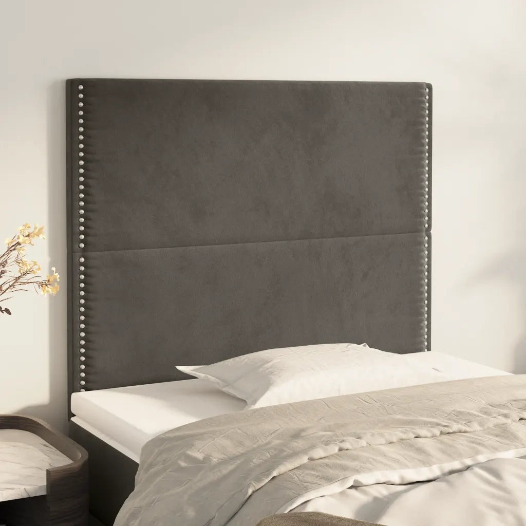 Testiera | Testata Grigio Scuro 80x5x118/128 cm Velluto