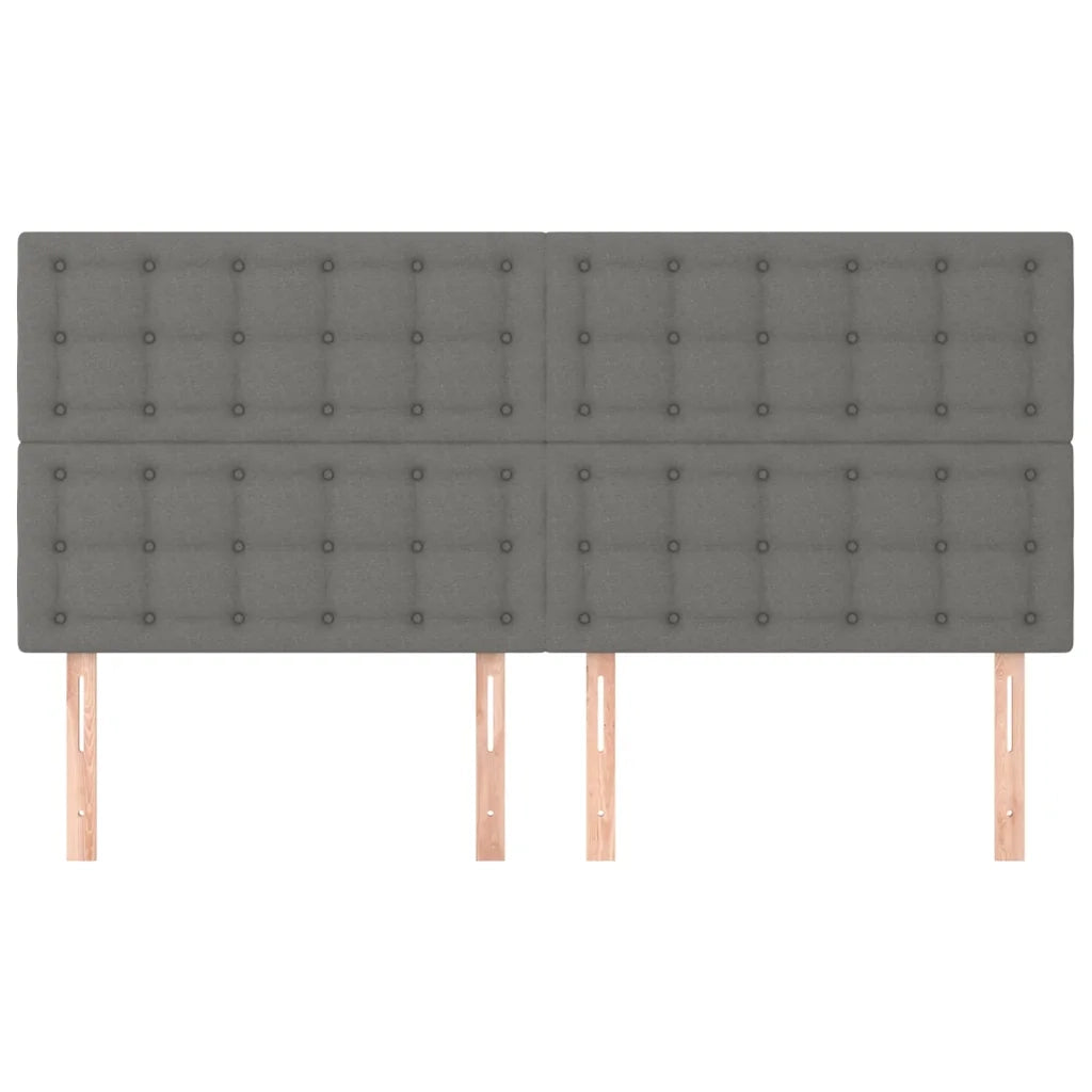 Testiera | Testata Grigio Scuro 160x5x118/128 cm Tessuto