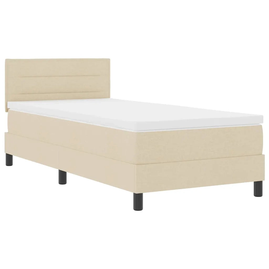 Letto a molle con testiera Crema 80 x 200 cm Tessuto 3338571