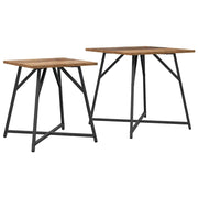 Set tavolini 2 pz | Tavolo laterale Legno Antico e Nero