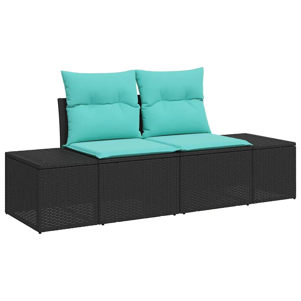 Set Divano da Giardino 6 pz Nero polyrattan 3347900