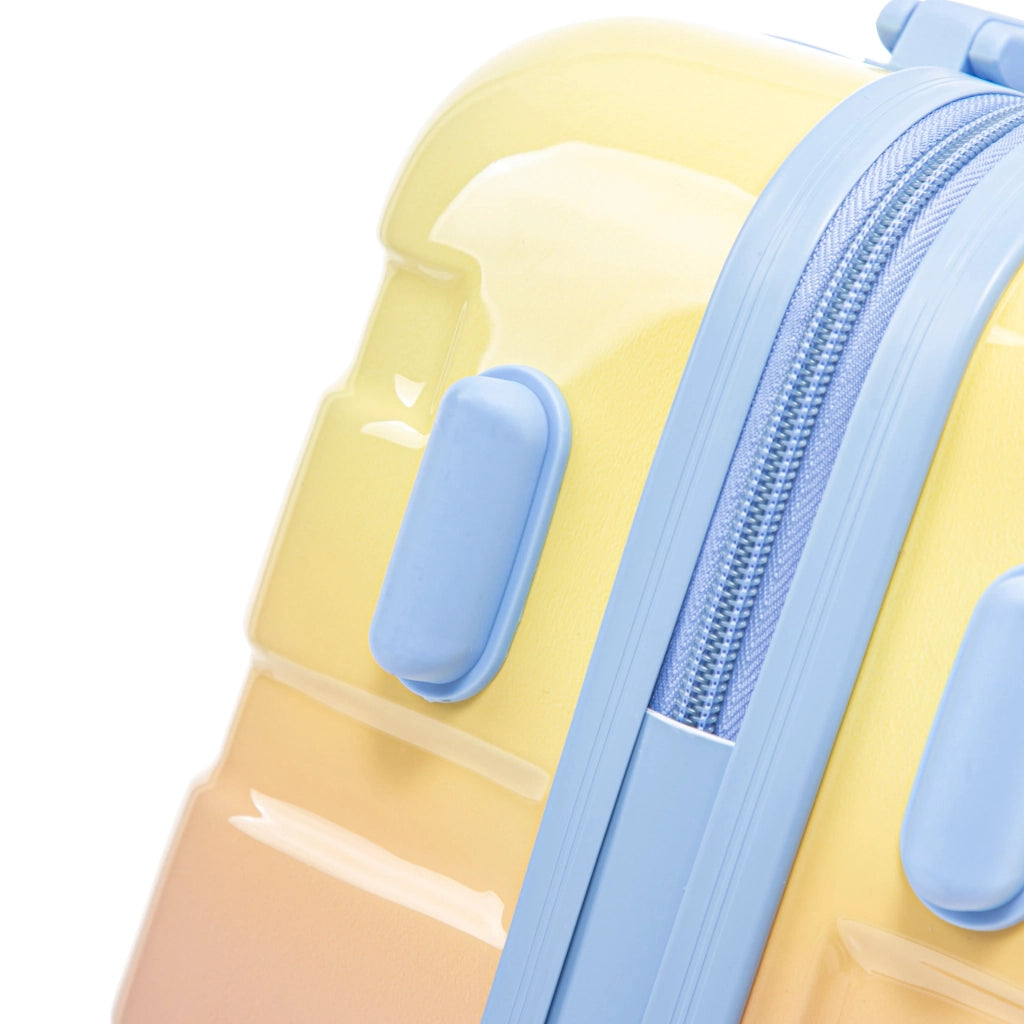 Set 2 valigie rigide spinner con lucchetto a combinazione e beauty case 14", giallo