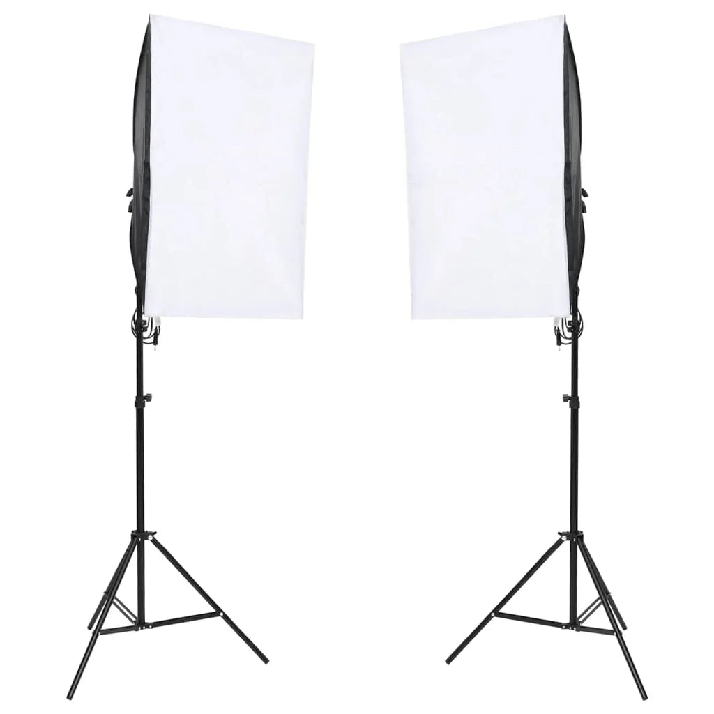 Kit per studio fotografico con illuminazione e fondale nero 02_0042412