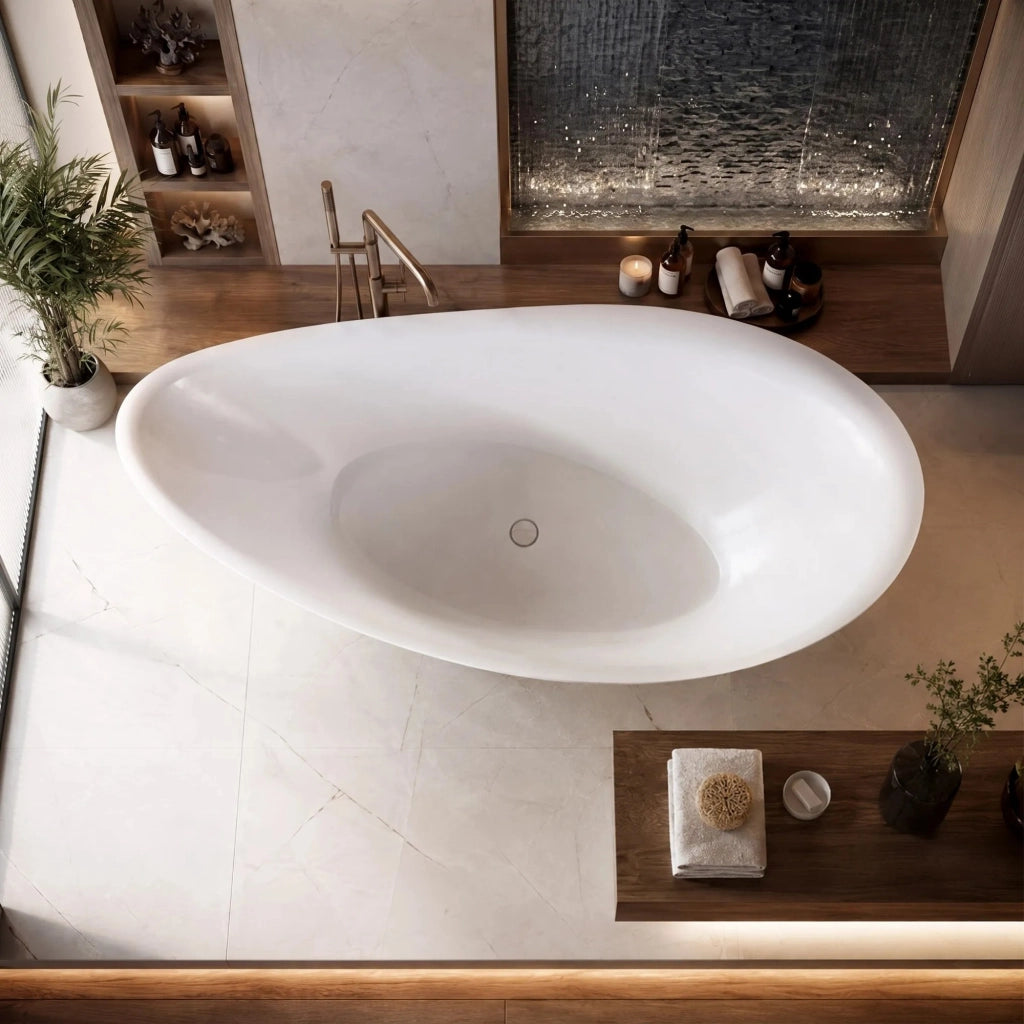 Vasca Da Bagno Freestanding Rea Maris 180 Copritappo nero