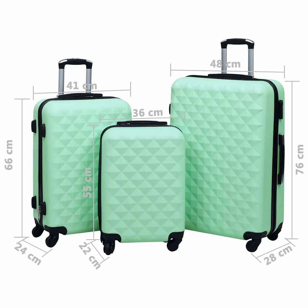 Hard-shell Trolley Set 3 Pcs. Mint Green ABS