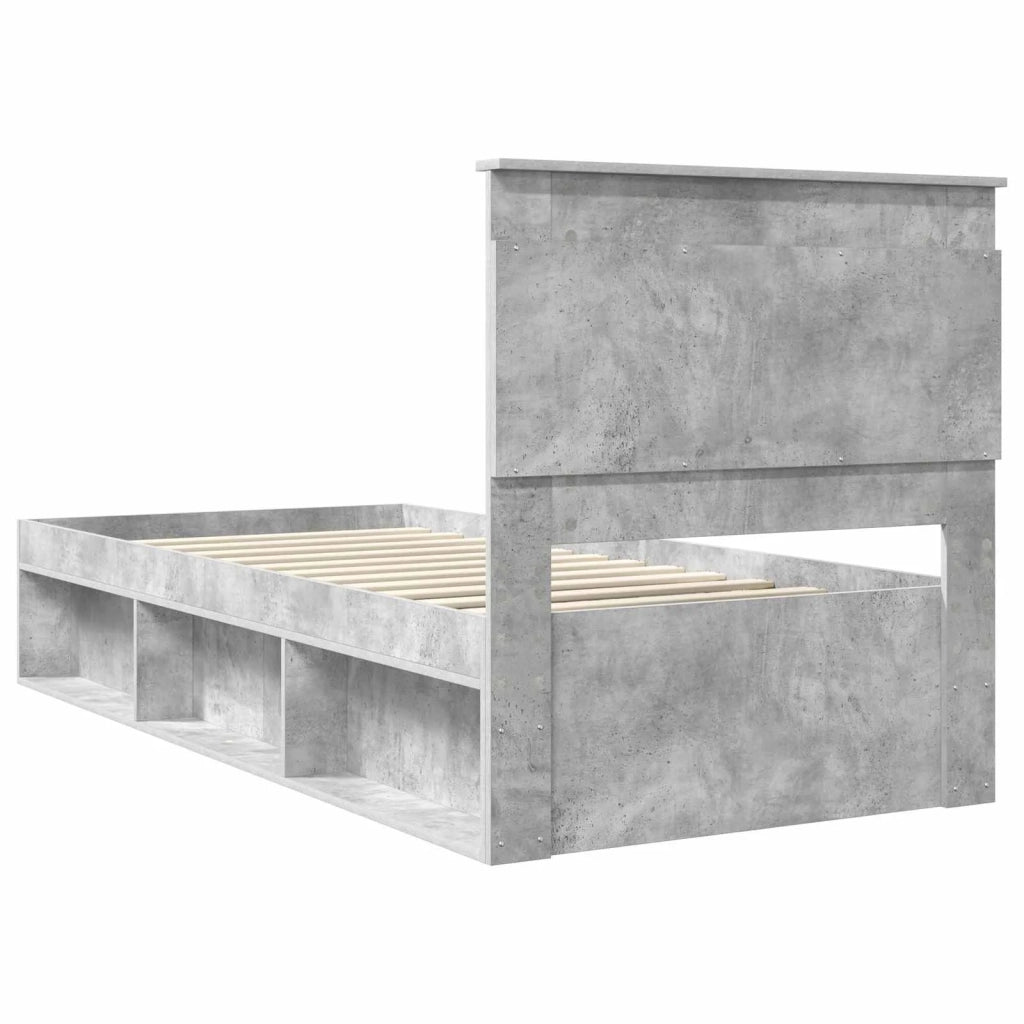 Letto singolo | Letto per adulti | Struttura del letto Grigio Concret¨¨ 100 x 200 cm Pino massello