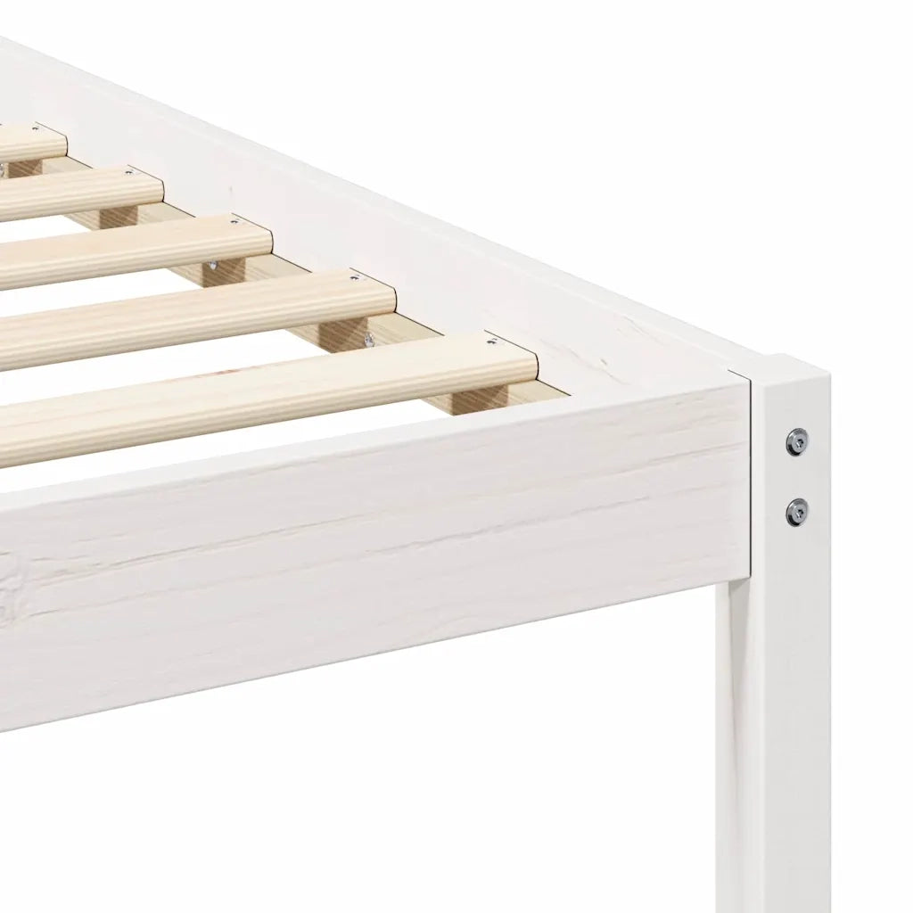Letto singolo | Letto per adulti | Struttura del letto Bianco 90 x 200 cm Pino massello