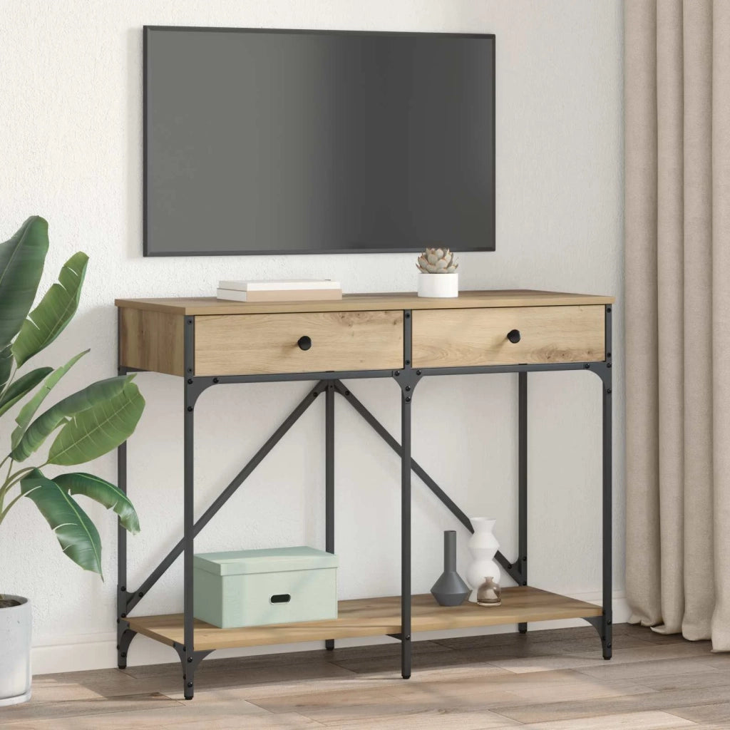 Table console Chêne artisanal 100 x 39 x 78,5 cm
